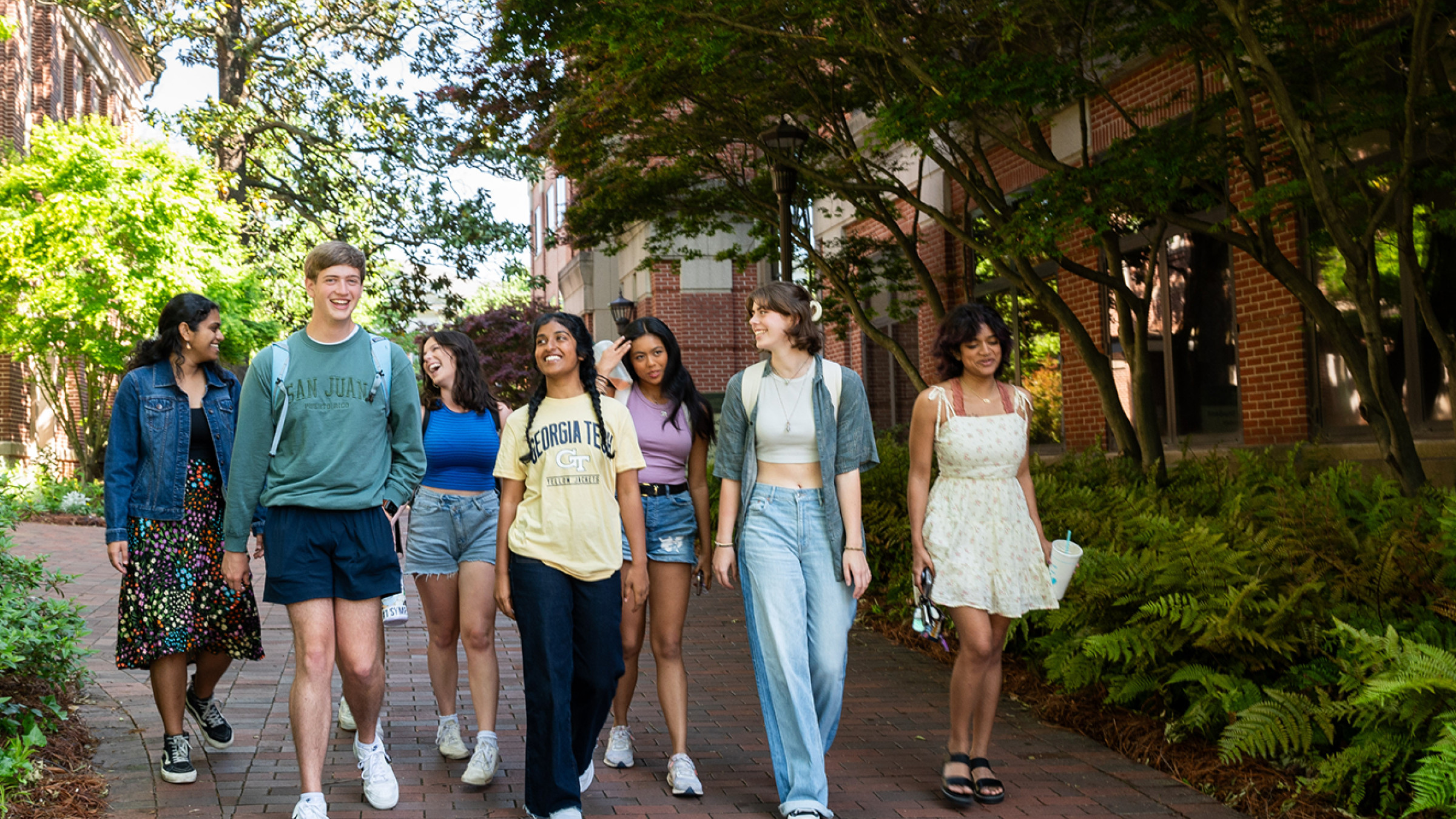GT students walking on campus