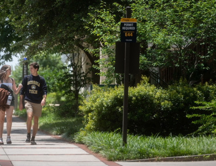 GT students walking on campus
